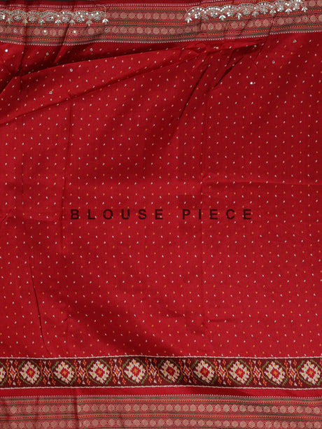 Purple semi patola silk saree with Patola print and contrasting embellished pallu