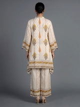 Off white sanganeri floral women kurti set