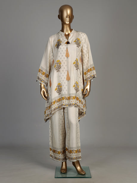 Off white sanganeri floral women kurti set