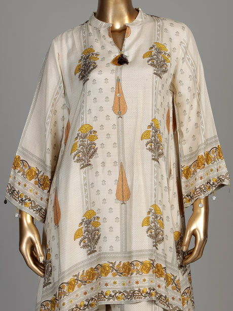 Off white sanganeri floral women kurti set