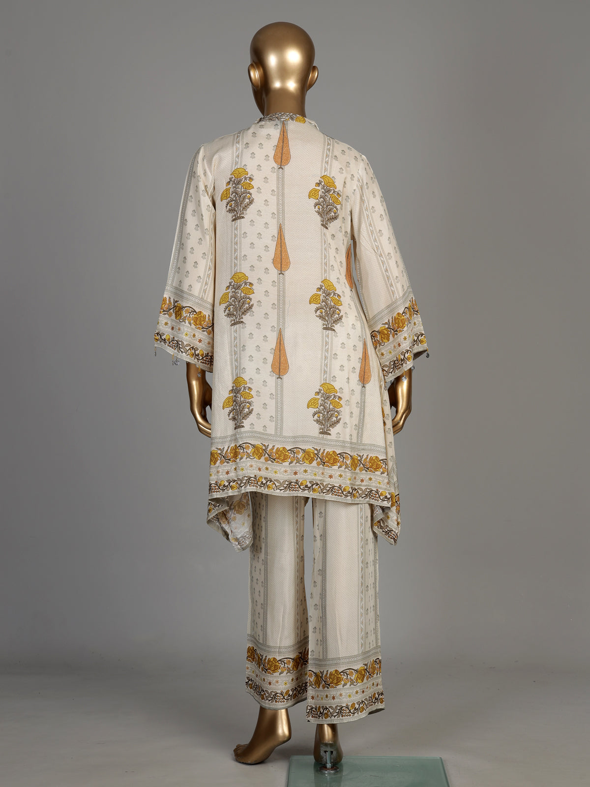 Off white sanganeri floral women kurti set