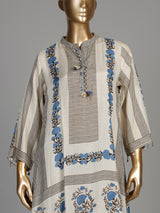 Blue grey mughal print women kurti set