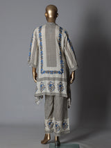 Blue grey mughal print women kurti set