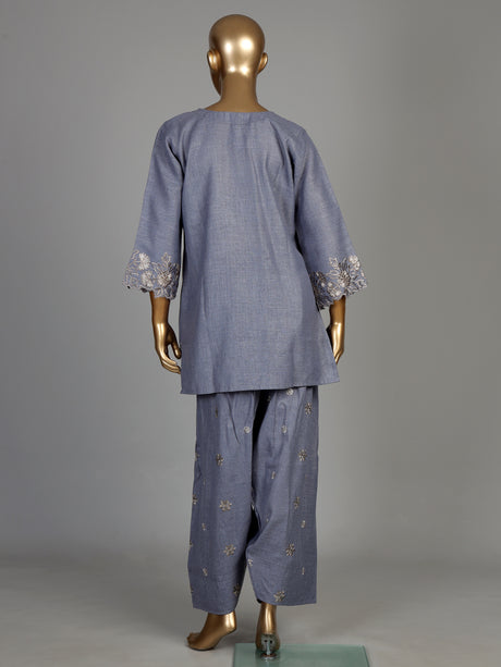 Grey anemone border women kurti set