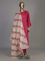 Rani pink floral dupatta women kurti set