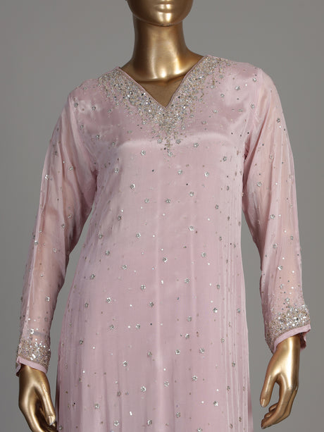 Pink celestial vine women kurti set with dupatta