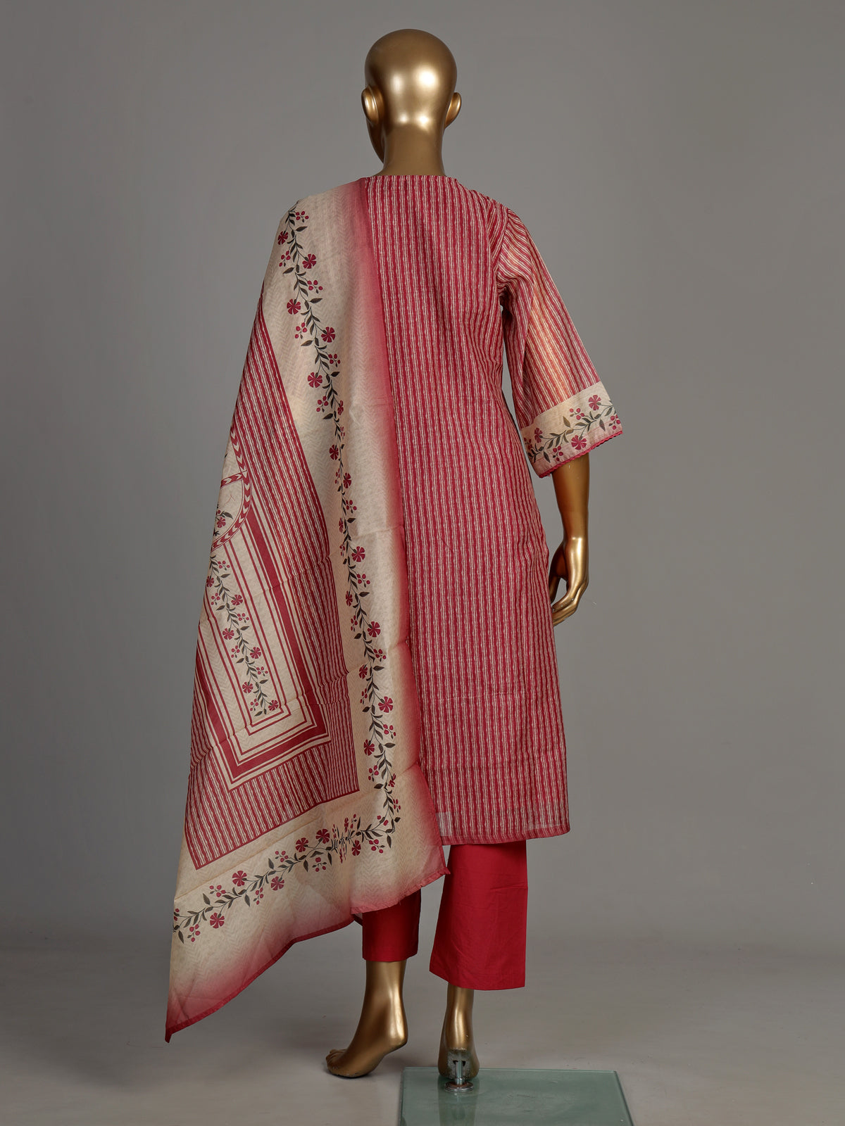 Maroon cypress print women kurti set