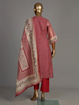Maroon cypress print women kurti set