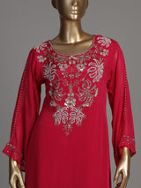 Rani pink Mughal bouquet women kurti set