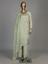 Pista green dahlia women kurti set