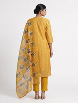 Yellow Bandhani wave women kurti set