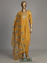 Yellow Bandhani wave women kurti set