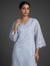 Sea blue rose trail women kurti set