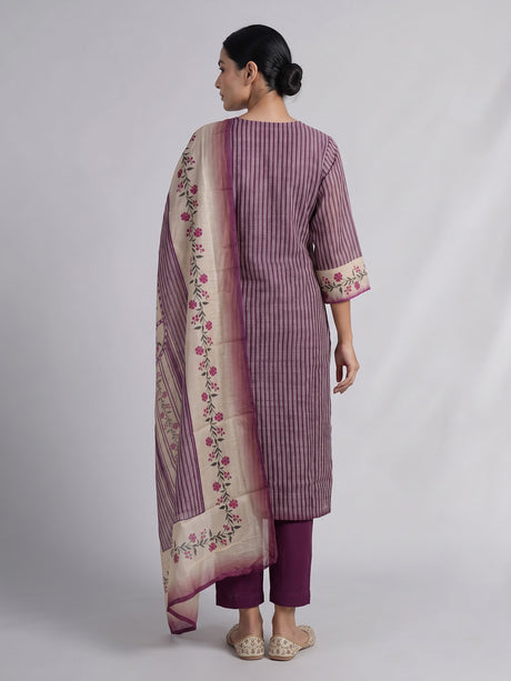 Violet cypress motif women kurti set