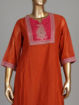 Rust orange Mughal paisley women kurti set