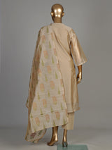Beige floral lattice women kurti set