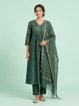Green empire floral women kurti set