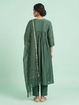 Green empire floral women kurti set