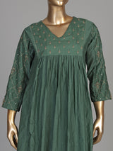 Green empire floral women kurti set