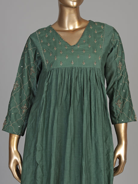 Green empire floral women kurti set