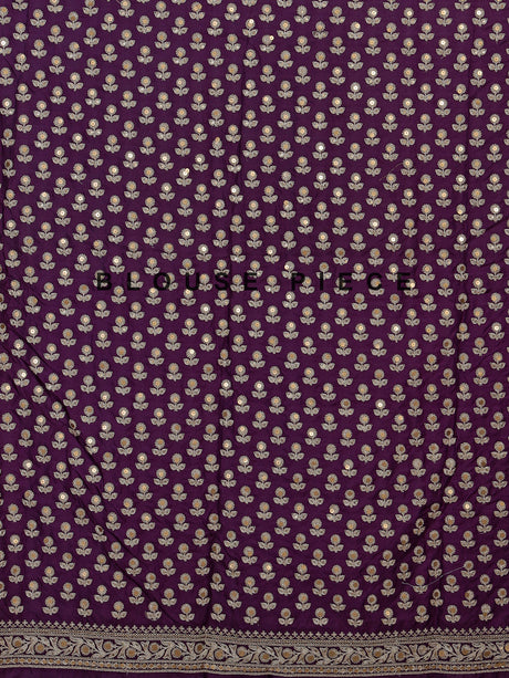 Purple silk saree with embellished border and sequin work