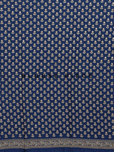 Royal blue silk saree with intricate embroidery and sequin detailing