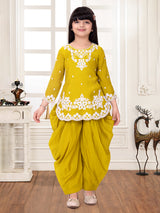 Mehendi yellow folk charm girl patiyala suit