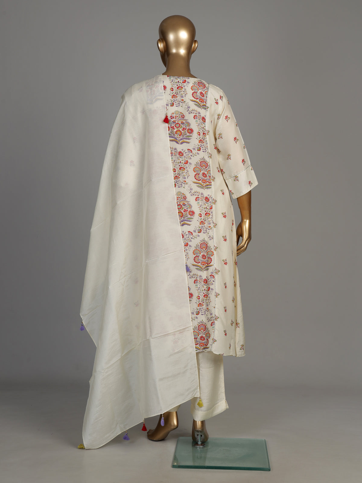 Cream floral tree women kurta set