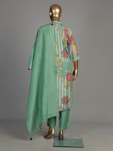 Green mughal garden women kurta set
