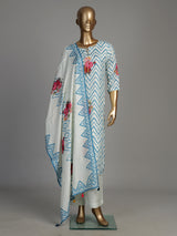 Off white peony wave women kurta set