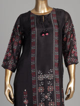 Black chevron vine women kurta set