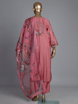 Pink tussar silk kurti set with sequin work