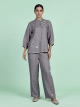 Grey daisy bouquet women co-ord set