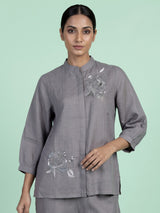 Grey daisy bouquet women co-ord set