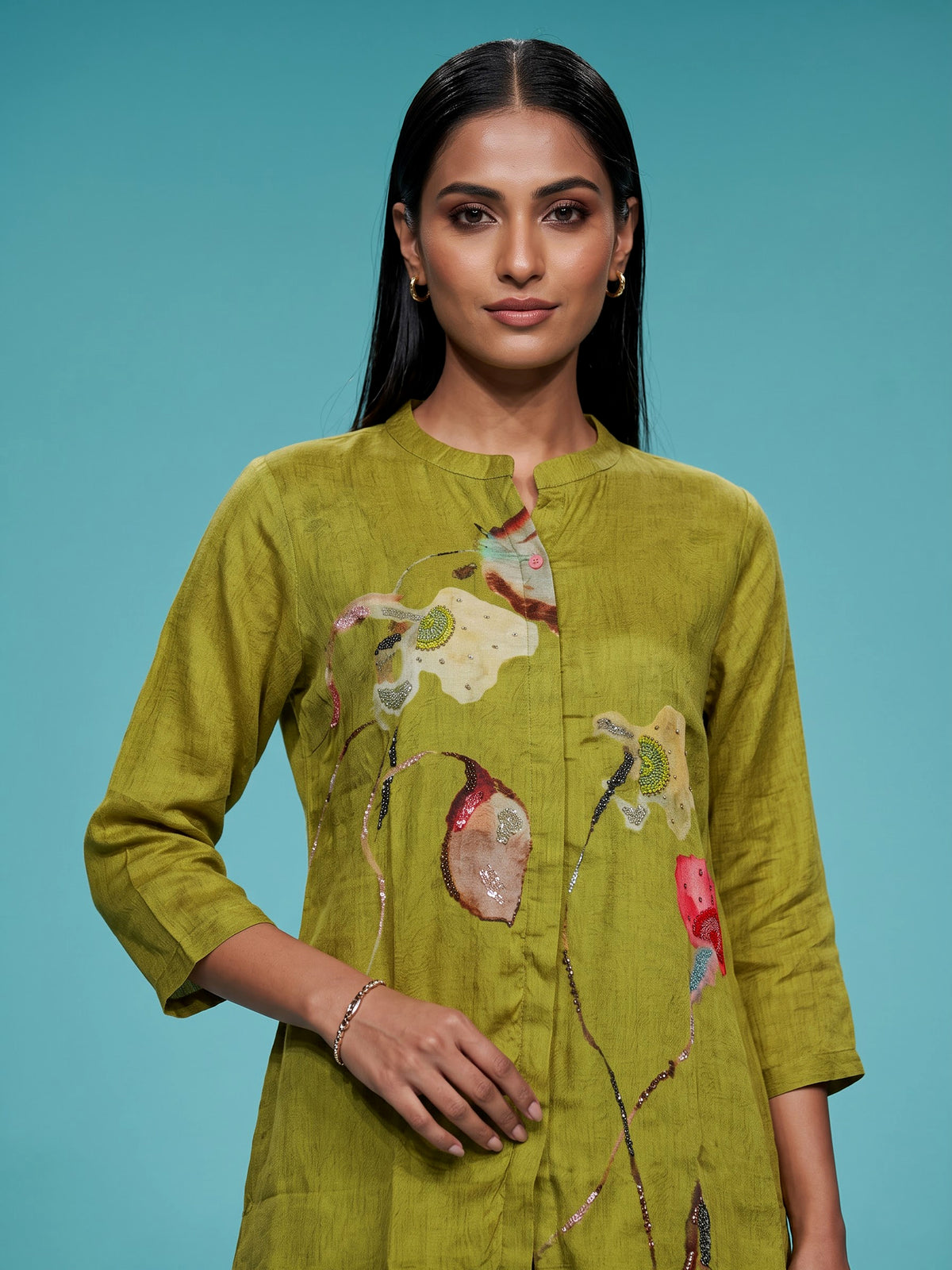 Mint green watercolor women co-ord set