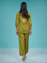 Mint green watercolor women co-ord set