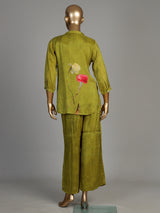 Mint green watercolor women co-ord set