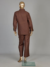 Brown wildflower shirt women co-ord set