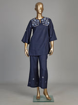 Navy floral rosette women co-ord set