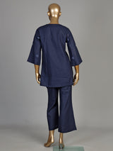 Navy floral rosette women co-ord set