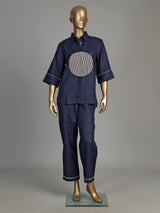 Navy blue circular cord women co-ord set