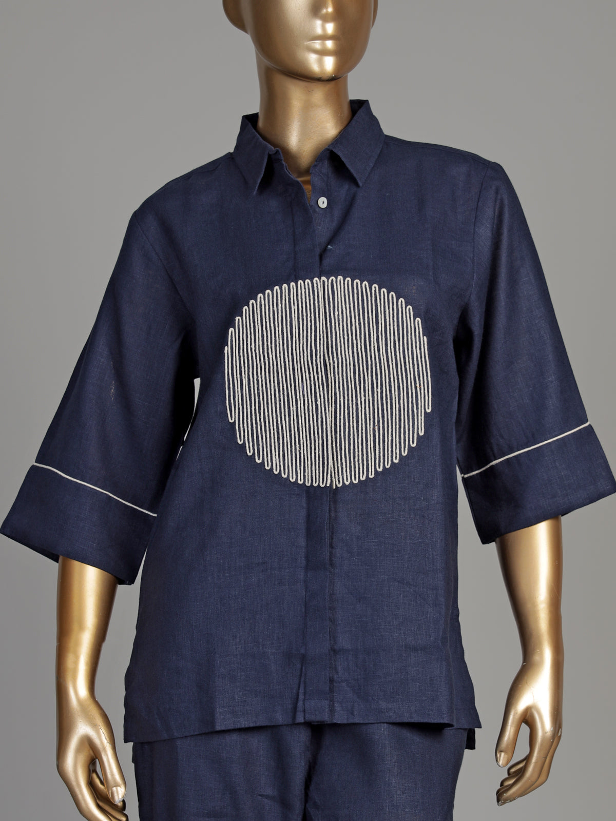 Navy blue circular cord women co-ord set