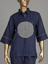 Navy blue circular cord women co-ord set