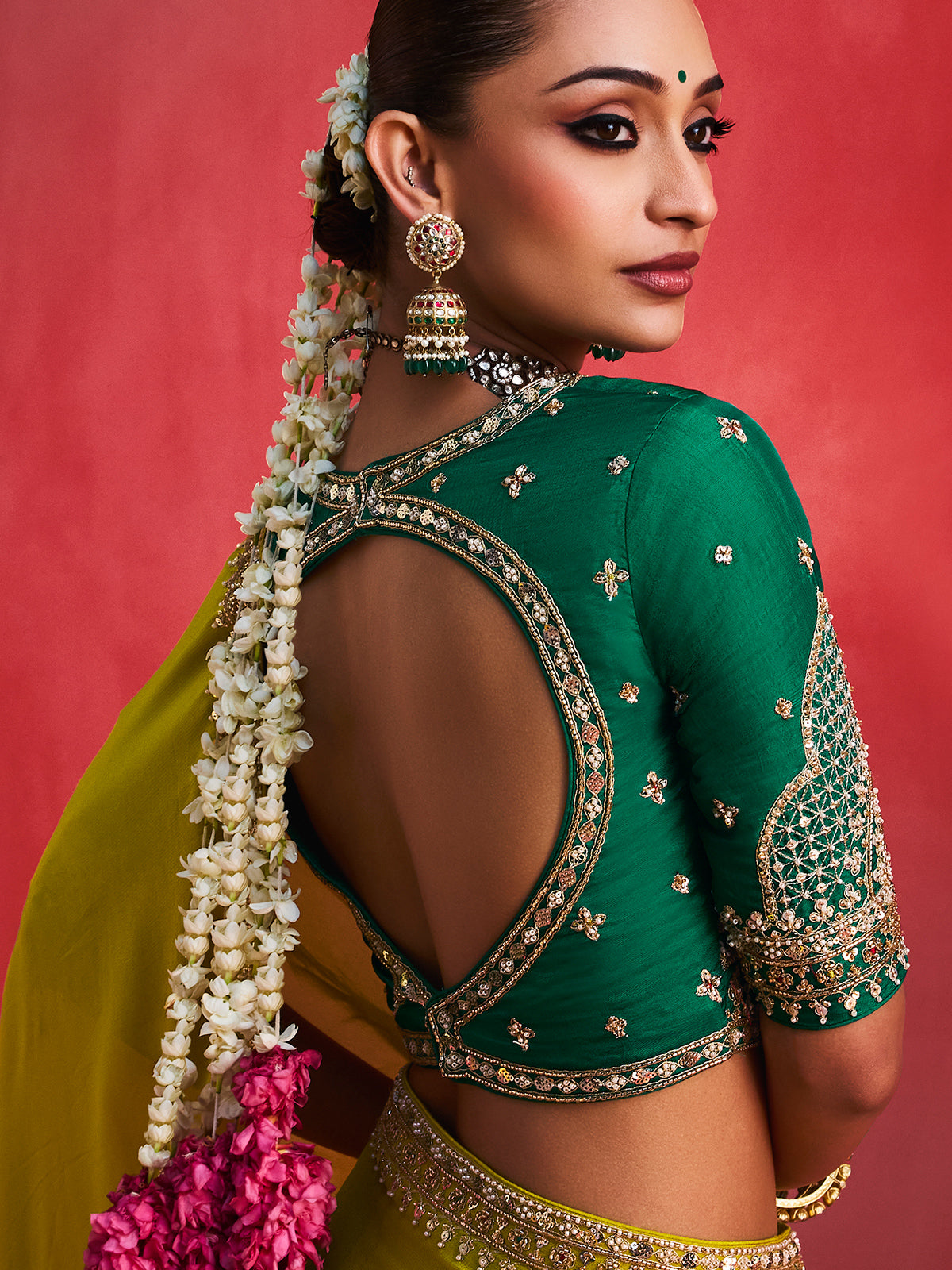 Lime green refreshing charm crepe silk women saree