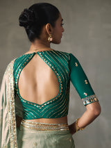 Mint green refreshing sparkle silk blend women saree