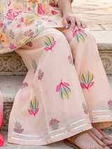 Light peach floral girls sharara suit