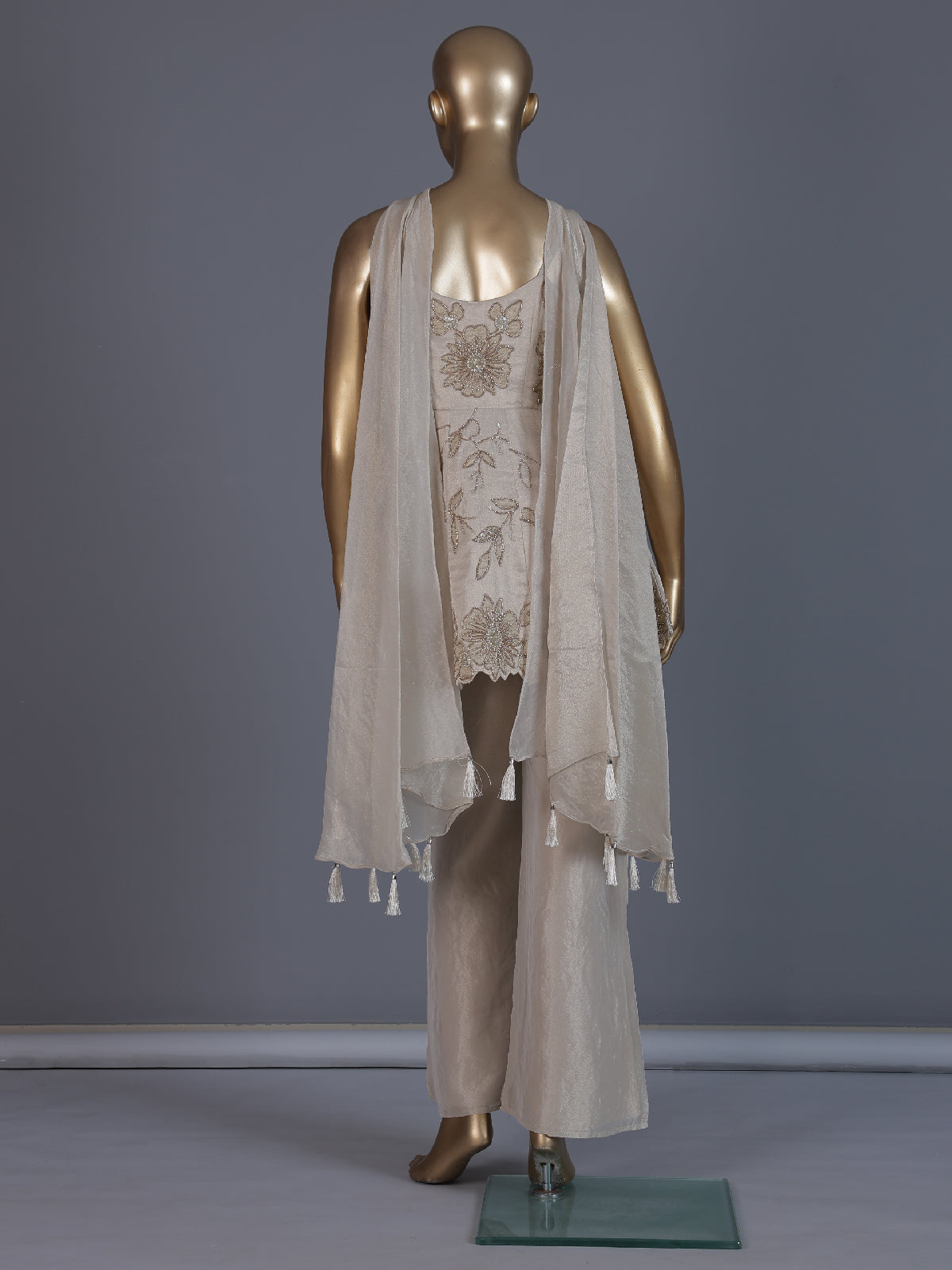 Beige radiant sparkle designer salwar suit