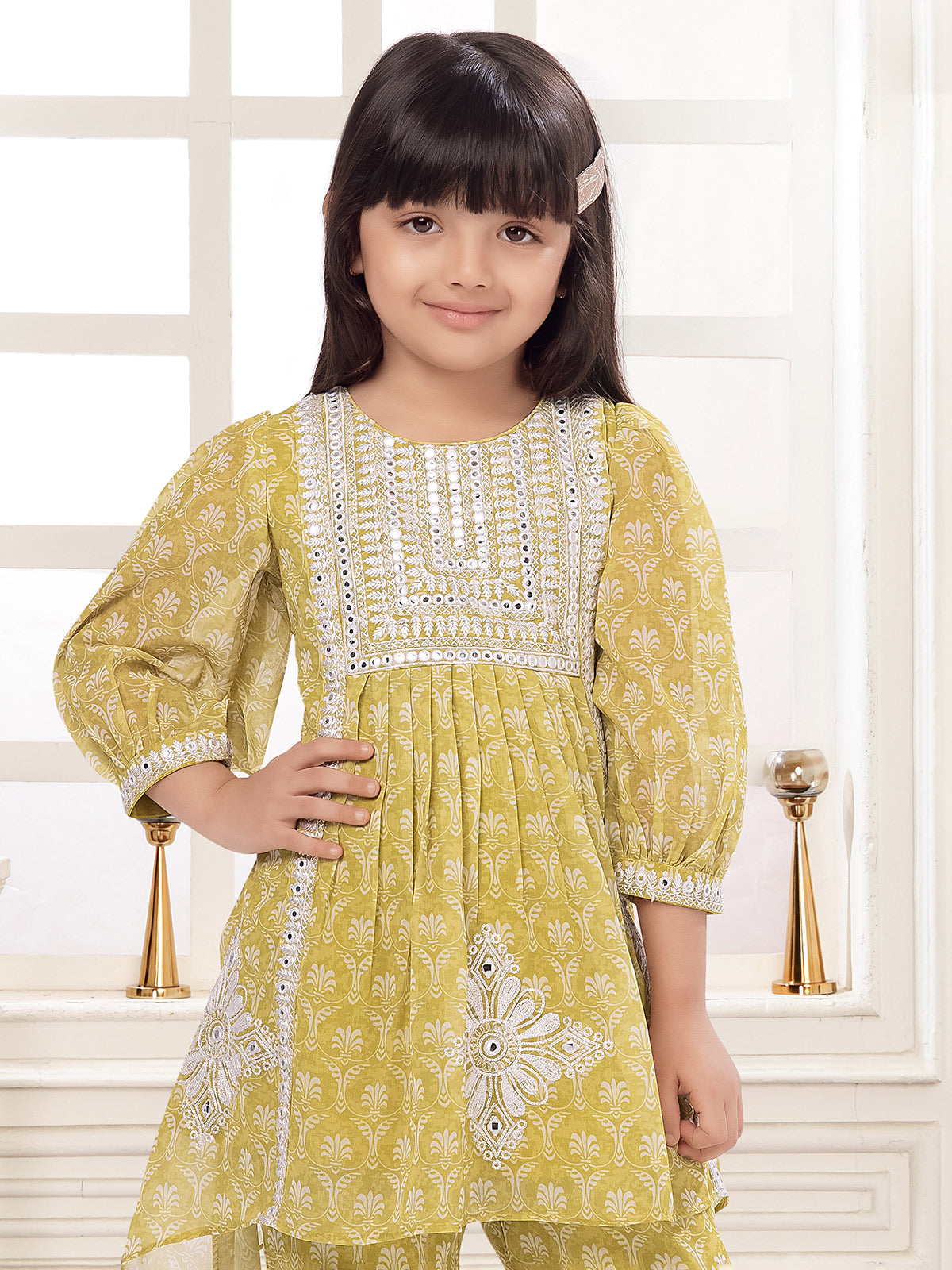 Alluring pista green georgette salwar suit