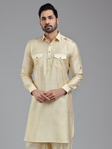 Almond beige full sleeve pathani kurta