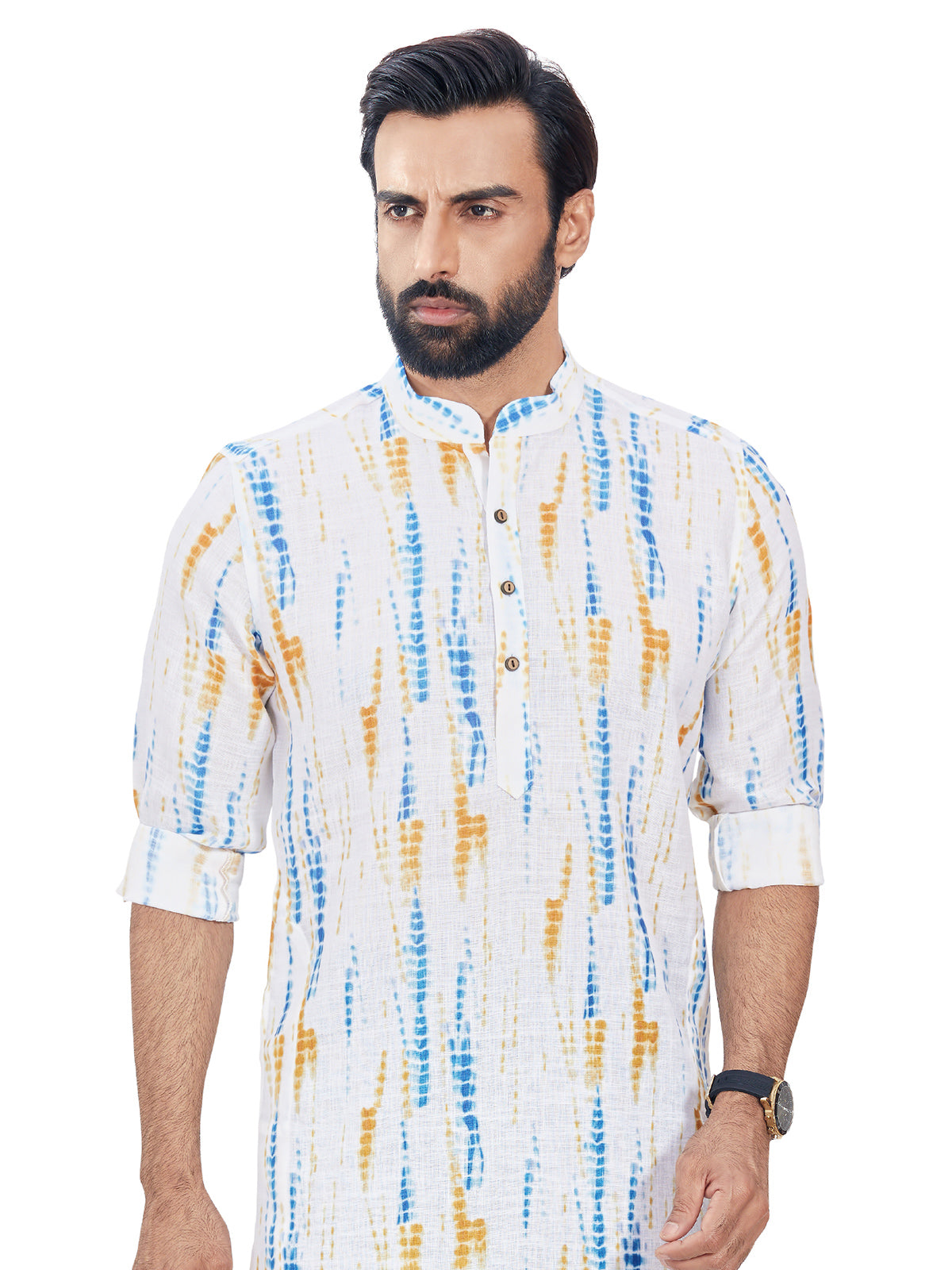 White cotton men kurta suit for festive